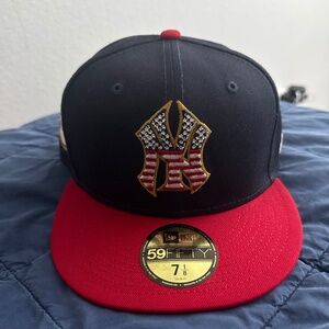 RARE NEW ERA New York Yankees 4th Of July 59Fifty Fitted Hat 7 1/8